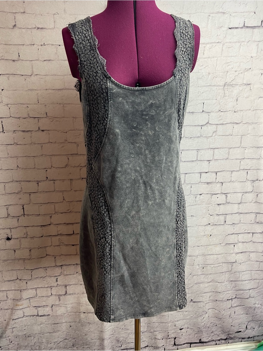 Intimately by free people size large body con gray slacks wash mini dress